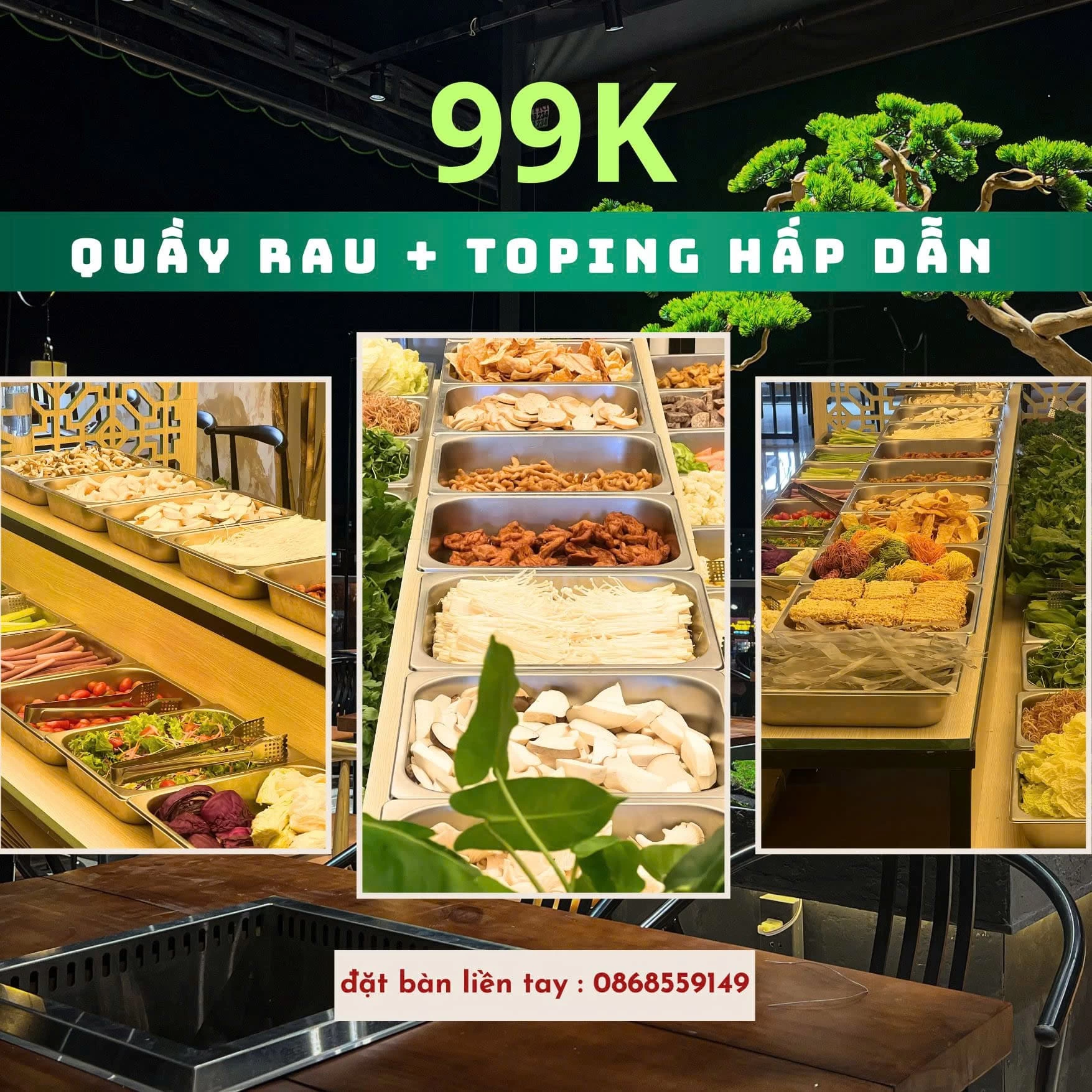 Giá vé buffet 99K hấp dẫn của Tuệ Tự Tâm