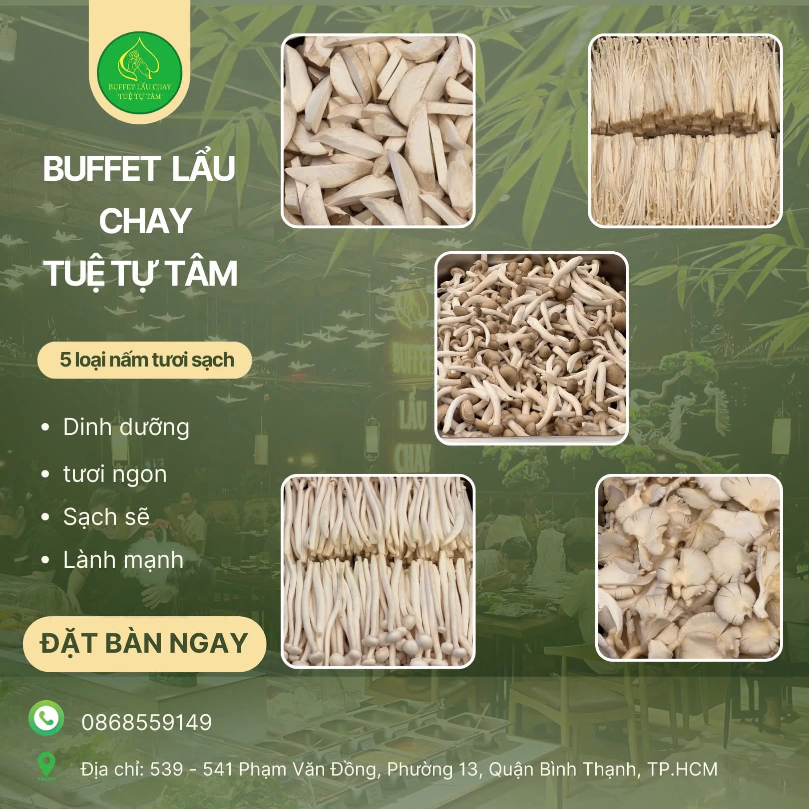 Ăn lẩu cùng một số loại nấm tươi ngon