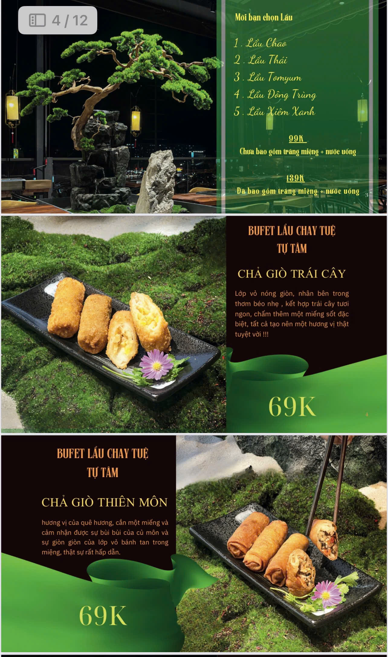Menu lẩu đa dạng với 5-6 loại