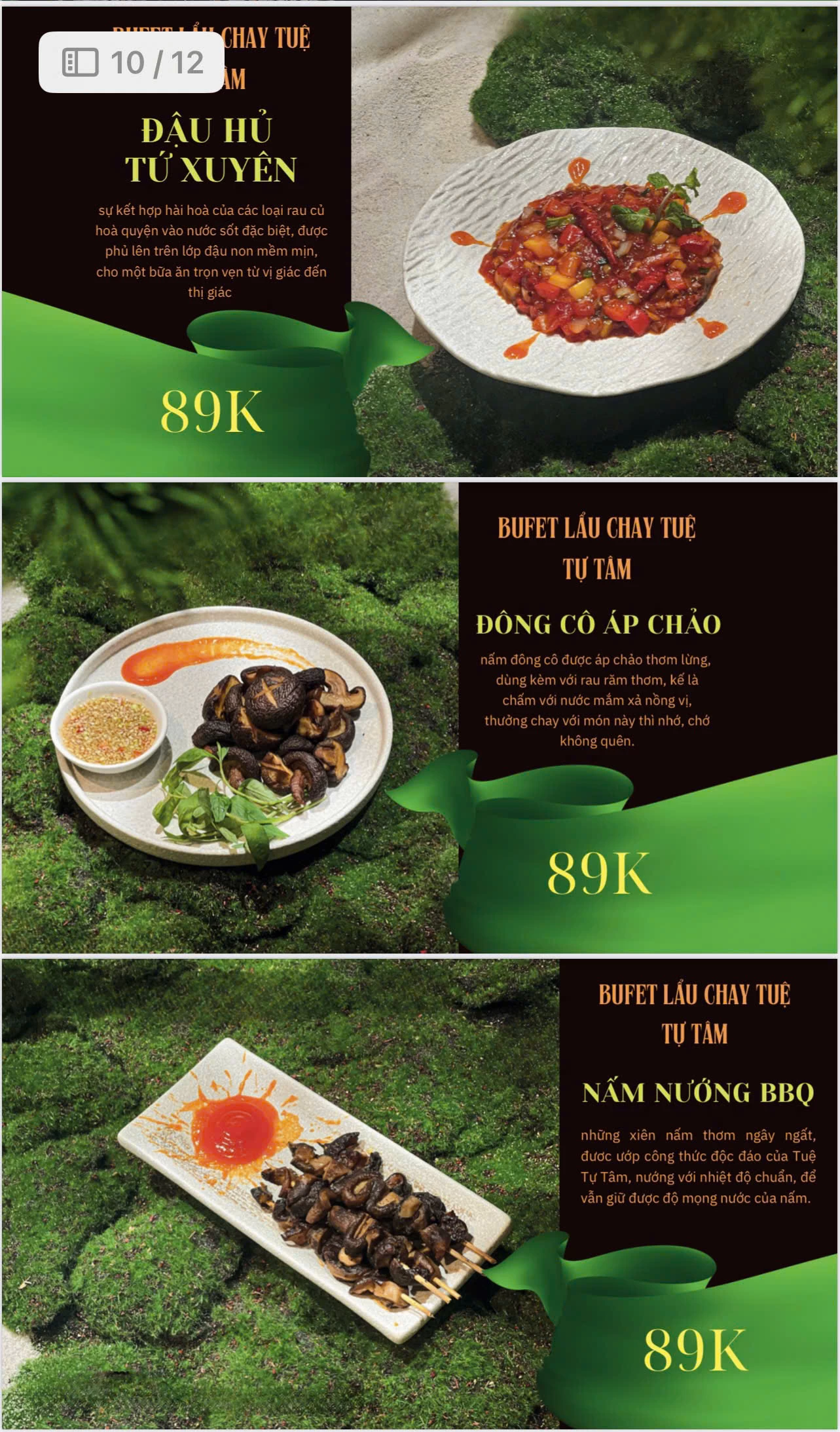 Một số món chay "best seller" tại Tuệ Tự Tâm