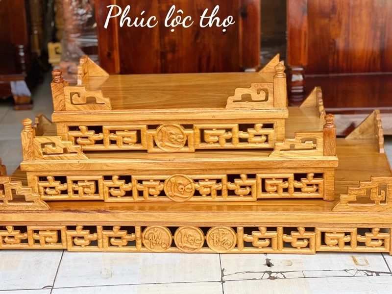 Trang thờ Phúc Lộc Thọ 107x48 với thiết kế độc đáo