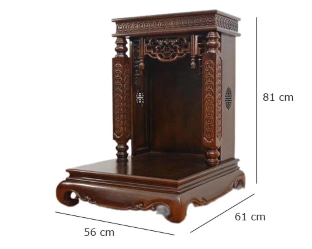 Mẫu bàn thờ Ông Địa có kích thước nhỏ gọn, phù hợp cho các nơi có diện tích nhỏ