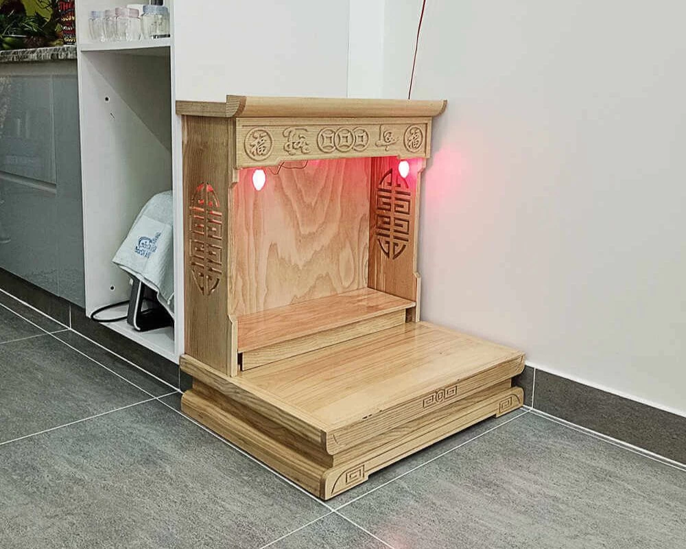 Bàn thờ Thần Tài Thổ Địa gỗ xoan