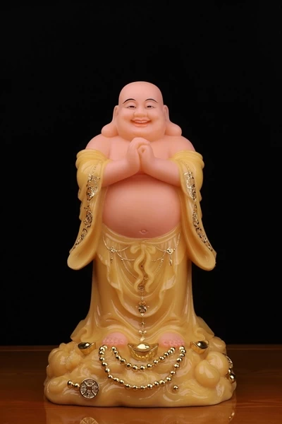 Thiết kế tượng Di Lặc Cung Hỷ Thạch Anh Vàng vô cùng tinh xảo