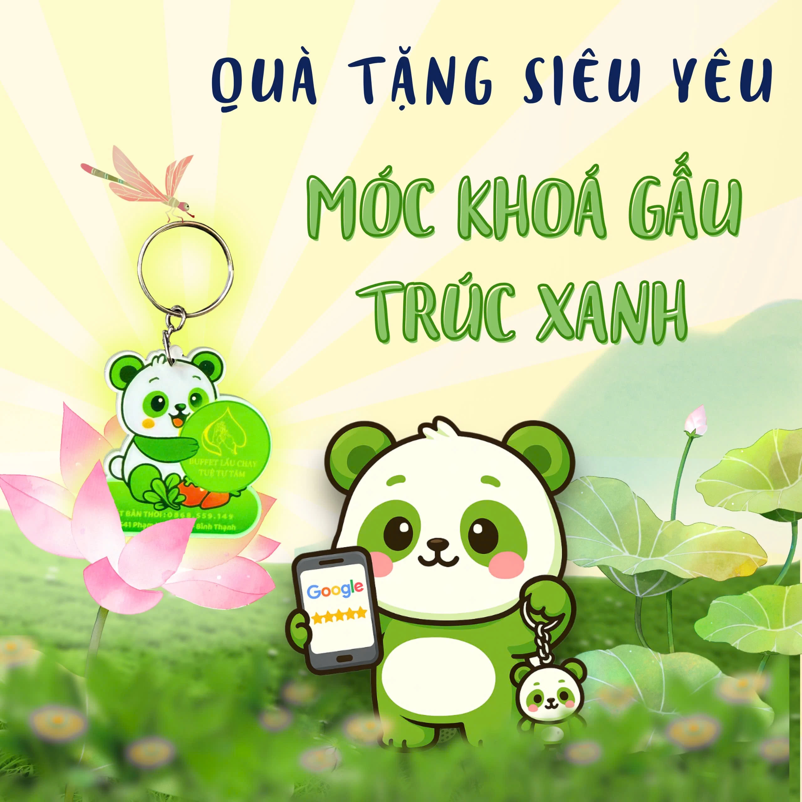 Qùa tặng móc khóa hình chú gấu trúc xinh xắn