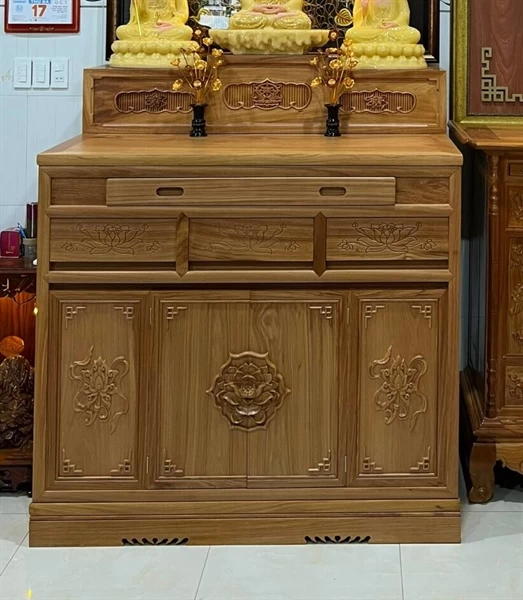 Bàn thờ nhị cấp hộp trơn ngang