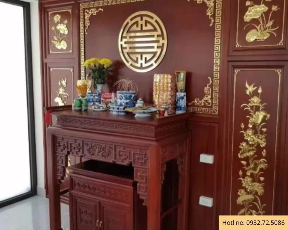 Phòng thờ gia tiên thiết kế sang trọng