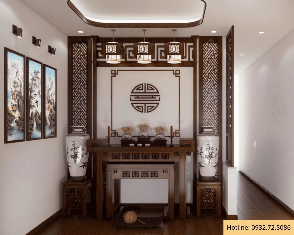Thiết kế phòng thờ hiện đại,
