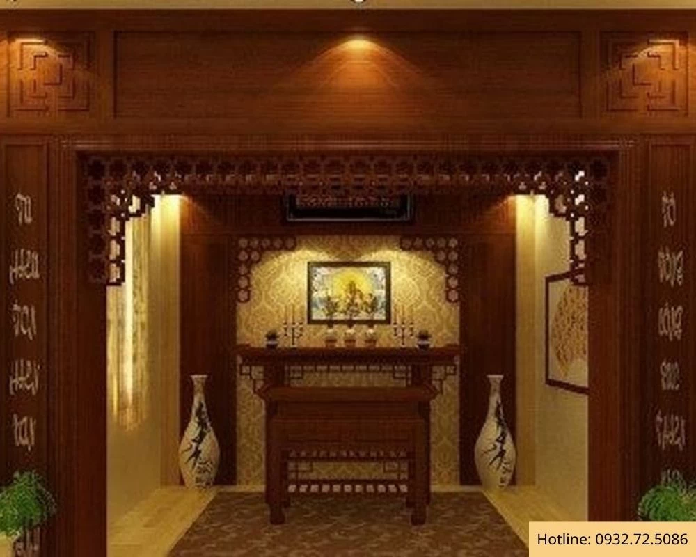 Thiết kế phòng thờ sang trọng