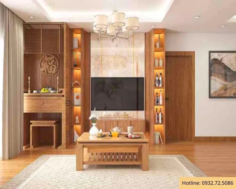 Thiết kế phòng thờ ở phòng khách