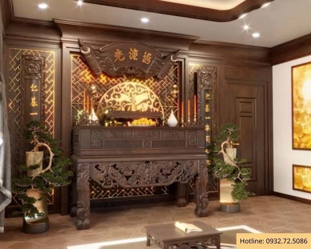 Thiết kế phòng thờ đẹp cổ điển