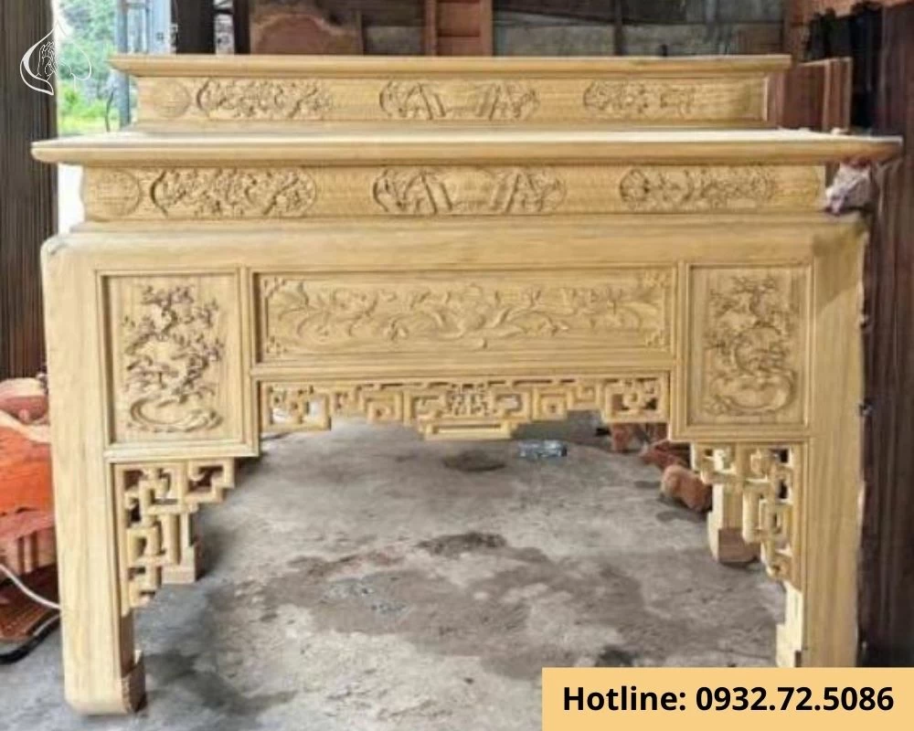 Bàn thờ 2 tầng với màu sắc đẹp, ấn tượng