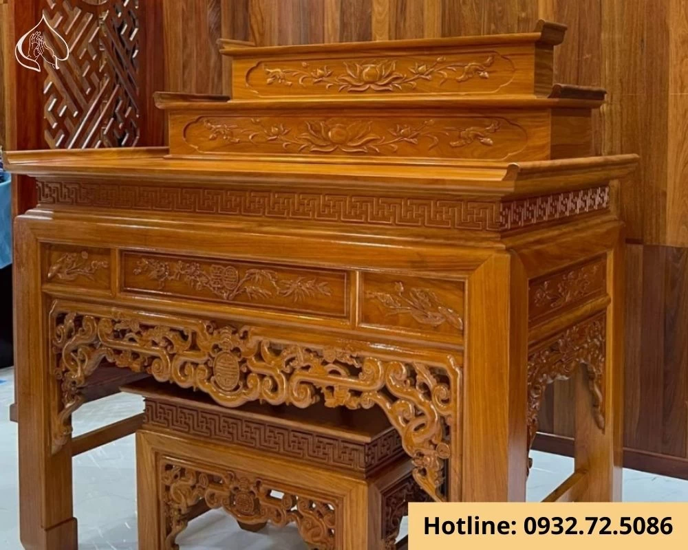 Mẫu bàn thờ 3 tầng gỗ cao cấp