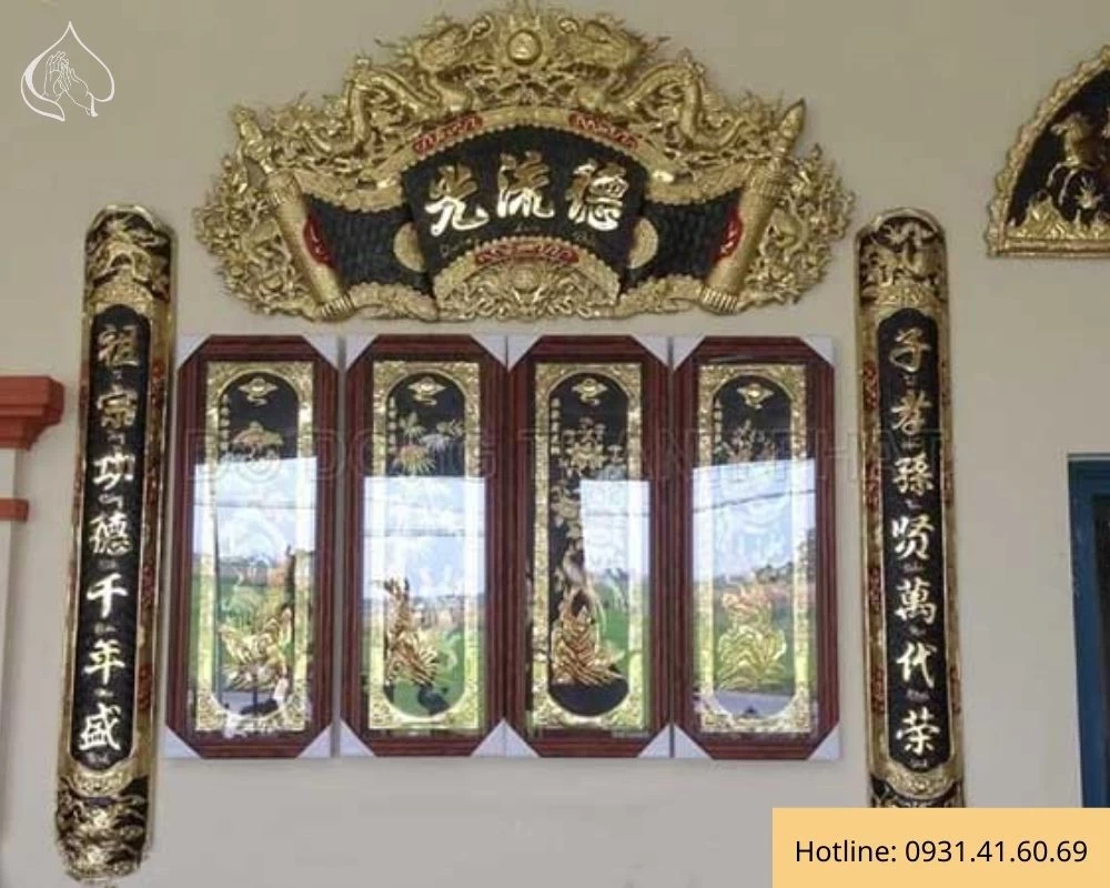 Câu đối treo bàn thờ sang trọng