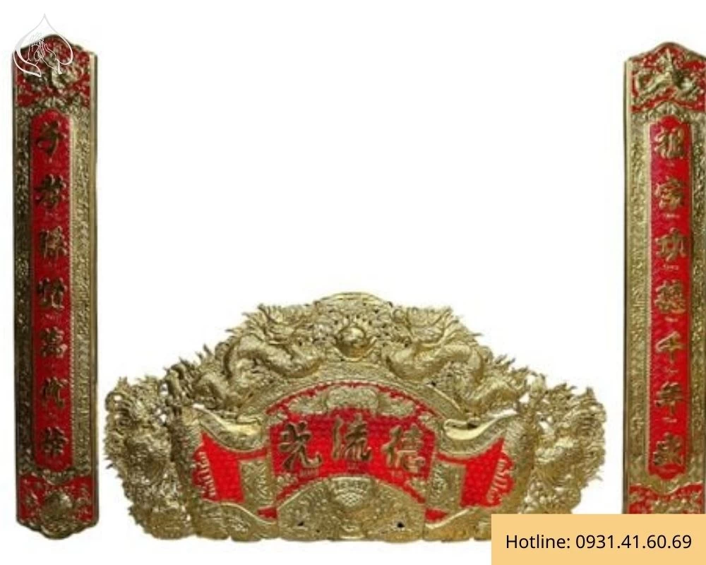 Hoành phi và 2 câu đối treo bàn thờ