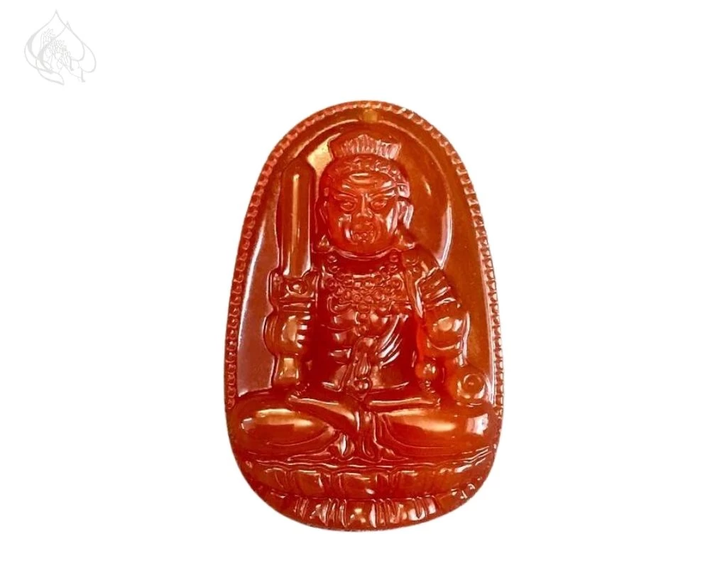 Dây chuyền khắc Bất Động Minh Vương màu đỏ