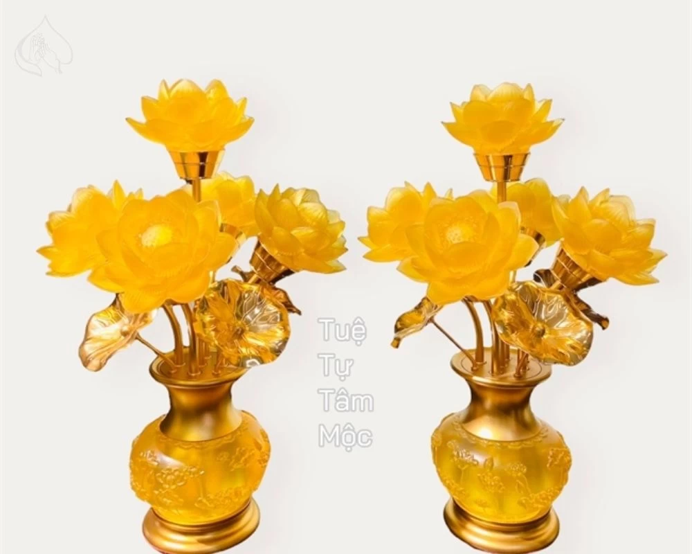 Đèn sen lưu ly 5 bông