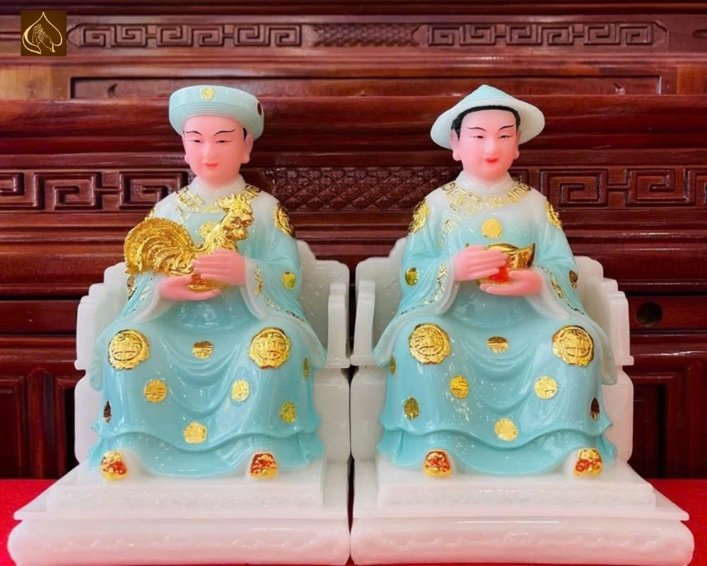 Cậu Tài Cậu Qúy bằng đá màu xanh