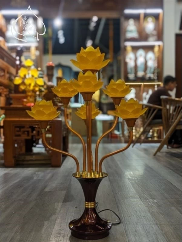 Đèn Sen Lưu Ly 7 bông hoa nở LGB