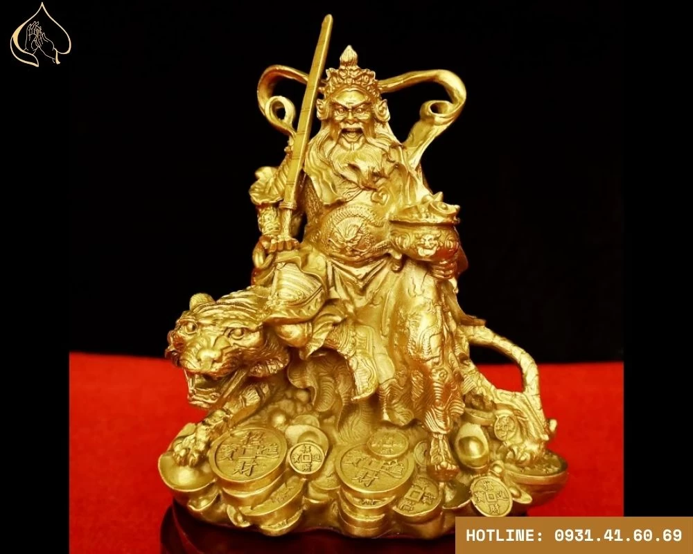 Mẫu tượng Triệu Công Minh cưỡi hổ mạ vàng