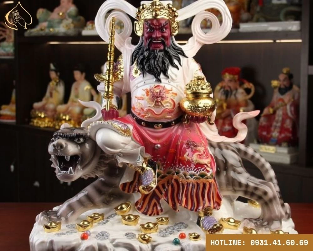 Mẫu tượng Triệu Công Minh cưỡi hổ cao cấp