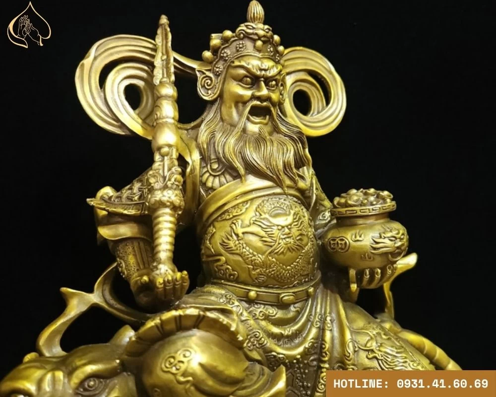 Mẫu tượng Triệu Công Minh cưỡi hổ bằng đồng cao cấp