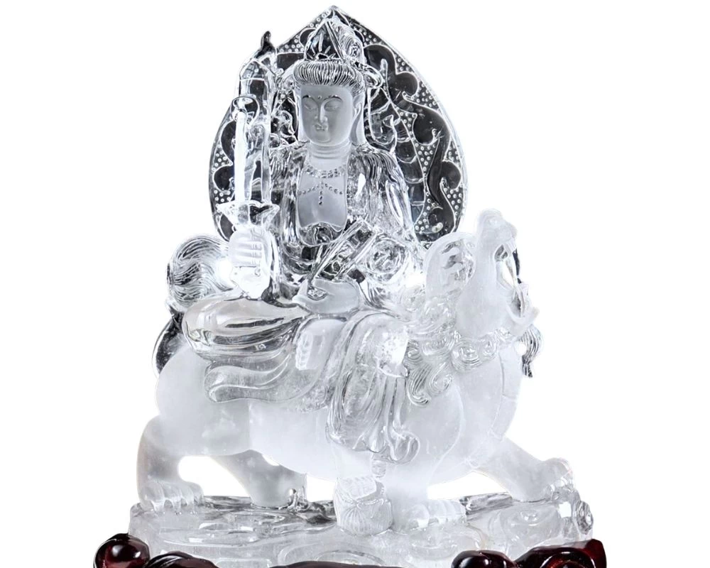 Mẫu tượng Văn Thù Bồ Tát bằng thạch anh