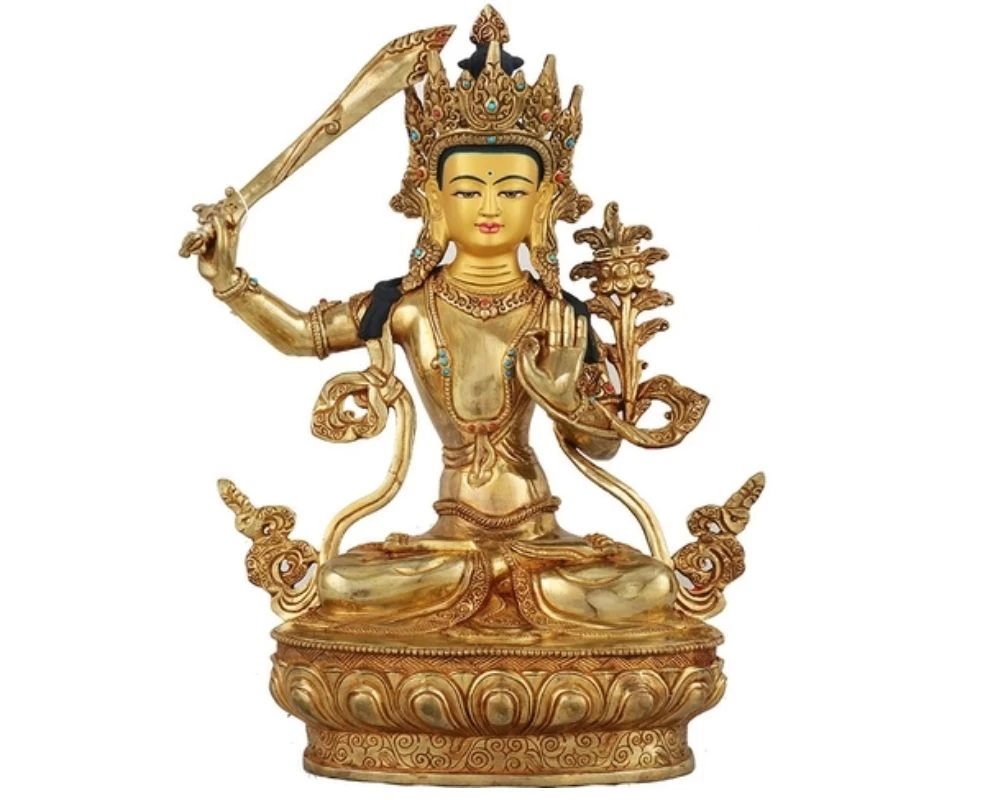 Mẫu tượng Văn Thù Bồ Tát tay cầm dao