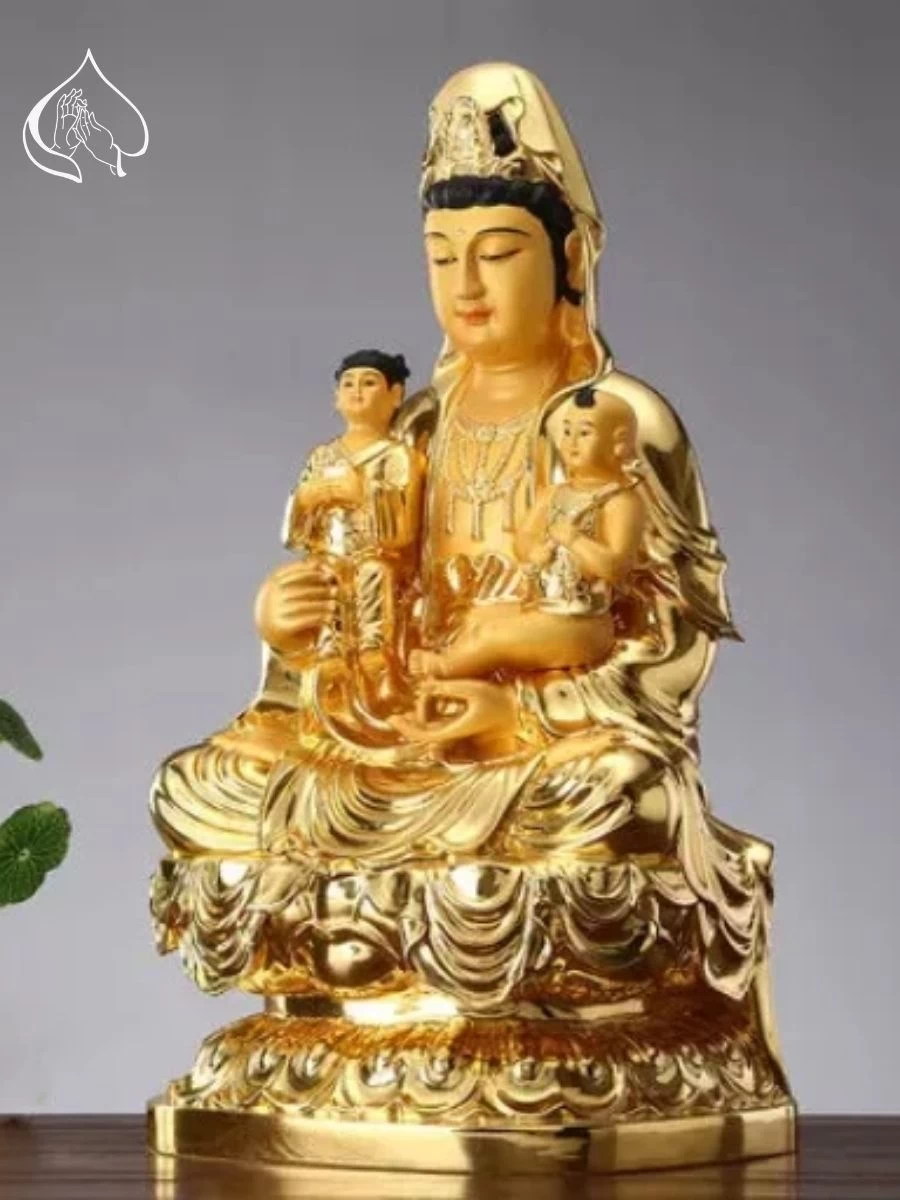 Tượng Tống Tử Quan Âm mạ vàng