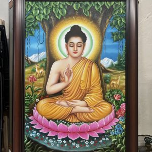 Tranh canvas Phật ngồi đài sen