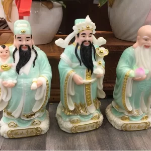 Bộ 3 bức tượng Phúc Lộc Thọ Xanh 16in